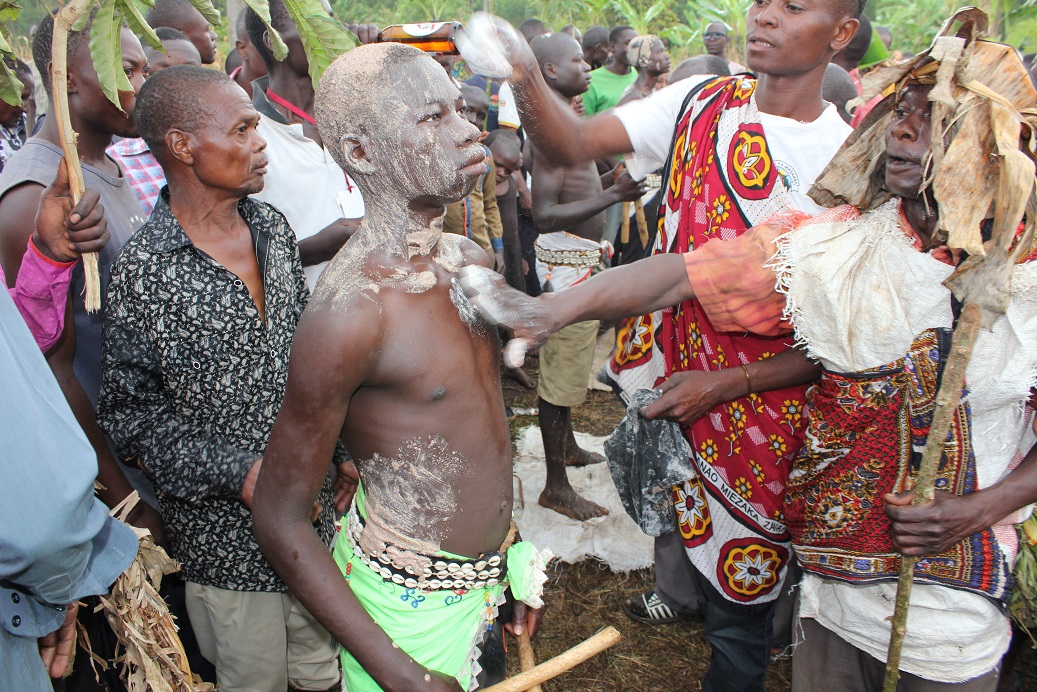 Watuwa Khabeli and Gidudu are taken through the Khuakha Kamamela rite